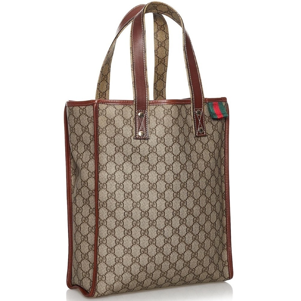 Gucci Brown GG Supreme Web Tote Bag - Picture 2 of 11